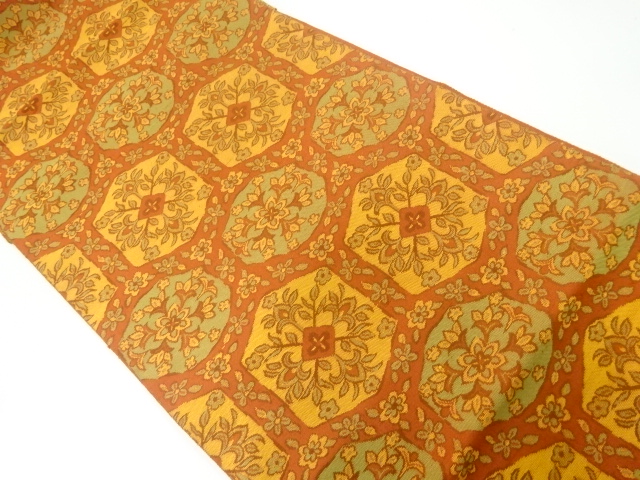 JAPANESE NAGOYA OBI / WOVEN KIKKO PATTERN